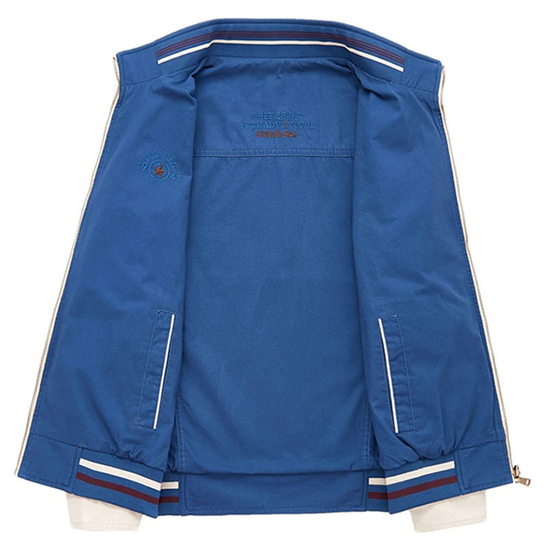 DIMUSI Autumn Men's Reversible Military Jacket Casual Man Cotton Windbreaker Coats Fashion Men Business Jackets Brand Clothing