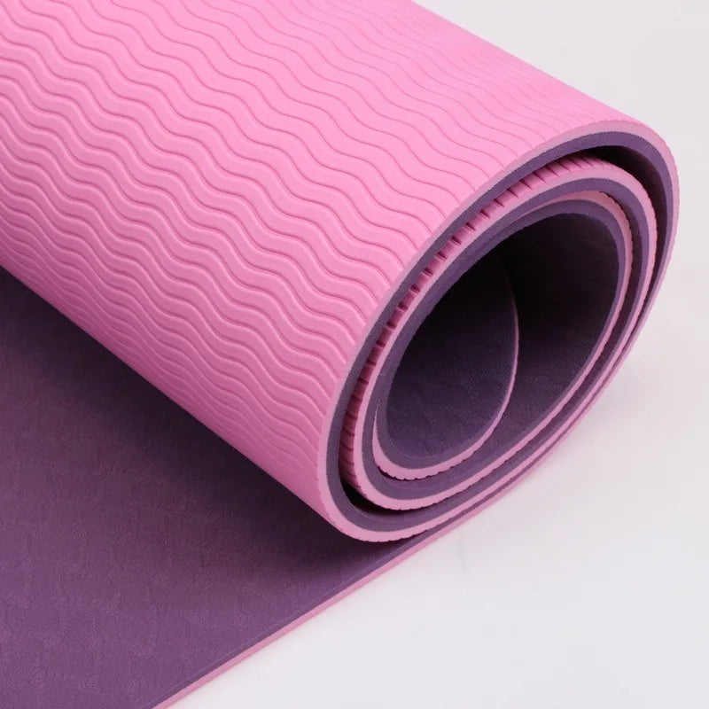 Yoga Mats Anti-slip Sport Fitness Mat Blanket Exercise Yoga Pilate Gymnastics Mat Fitness Equipment Floor Work 6MM Thick TPE