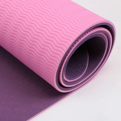 Yoga Mats Anti-slip Sport Fitness Mat Blanket Exercise Yoga Pilate Gymnastics Mat Fitness Equipment Floor Work 6MM Thick TPE