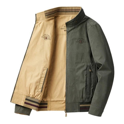 DIMUSI Autumn Men's Reversible Military Jacket Casual Man Cotton Windbreaker Coats Fashion Men Business Jackets Brand Clothing