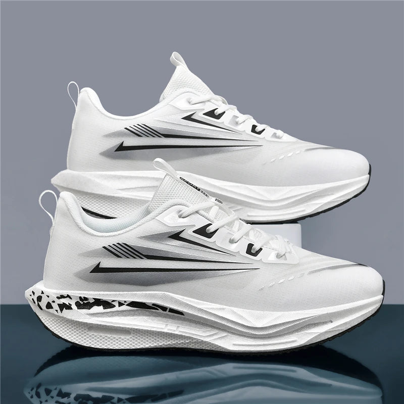 Running Shoes Carbon Board Speciality Marathon Men Sports Reticular Breathable Lightweight Women's Athletic Nonskid Sneakers New