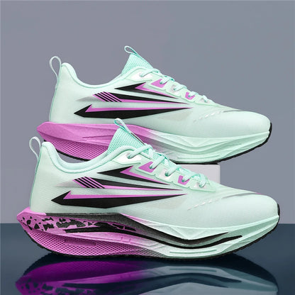 Running Shoes Carbon Board Speciality Marathon Men Sports Reticular Breathable Lightweight Women's Athletic Nonskid Sneakers New