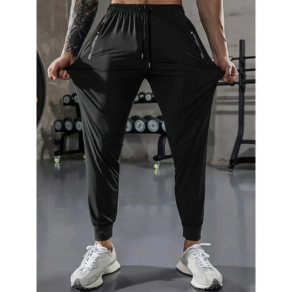 Man Pants Fishing Soft Sweatpants Football Men's Elastic Ice Silk Sports Trousers Baggy Jogging Riding Running Gym sweatpants