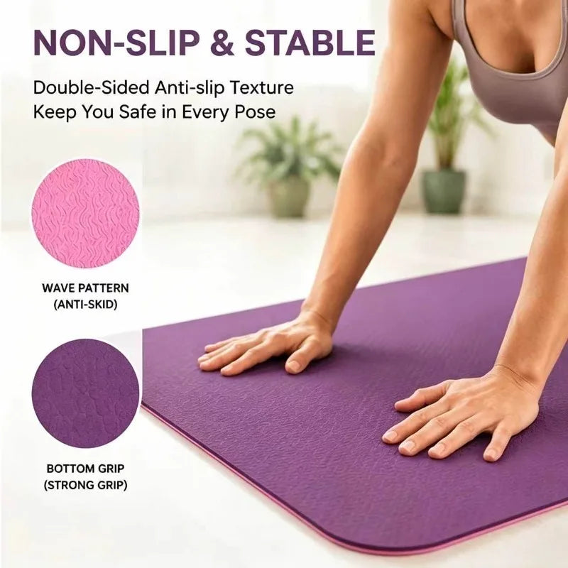 Yoga Mats Anti-slip Sport Fitness Mat Blanket Exercise Yoga Pilate Gymnastics Mat Fitness Equipment Floor Work 6MM Thick TPE