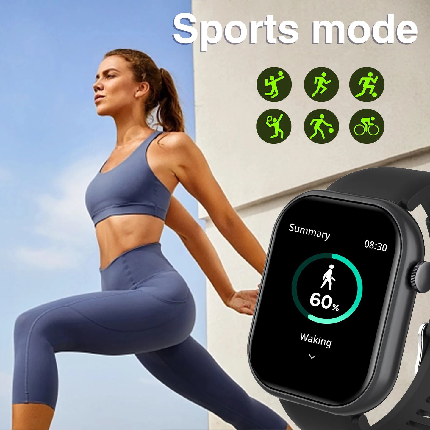 HOT Smartwatch full touch screen, answer and make calls, message reminders, custom watch face wallpaper and other functions